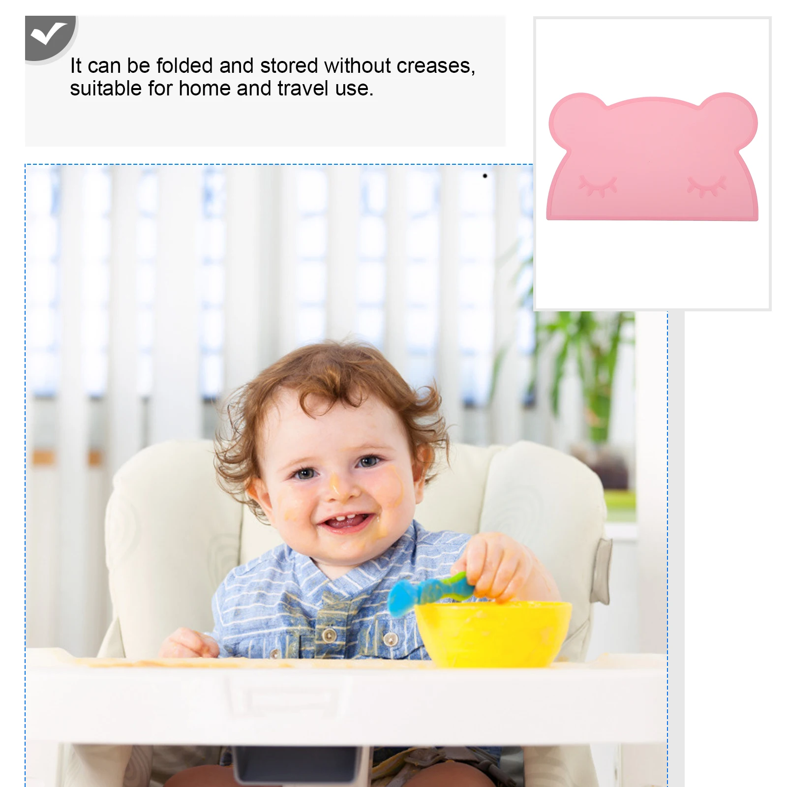 

Waterproof Silicone Placemat Non-Slip Cartoon Design Durable Dining Table Mat for Babies Dining Placemat