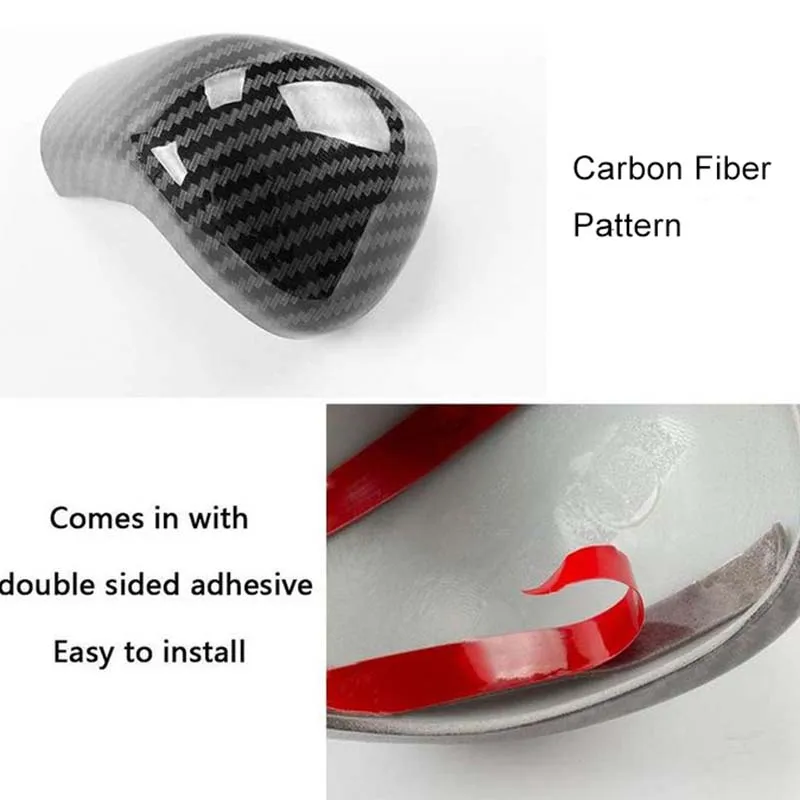 Carbon Fiber Look Car Gear Shift Knob Cover Trim Decar Sticker Auto Part For Toyota Camry 2018 2019 2020 2021 2022 2023