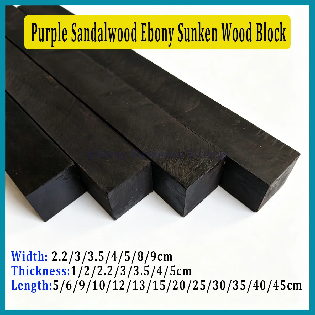 

Purple Sandalwood Ebony Sunken Wood Block, High Density Solid Wood Blank, DIY Hand Carving Craft Decor Making Raw Material