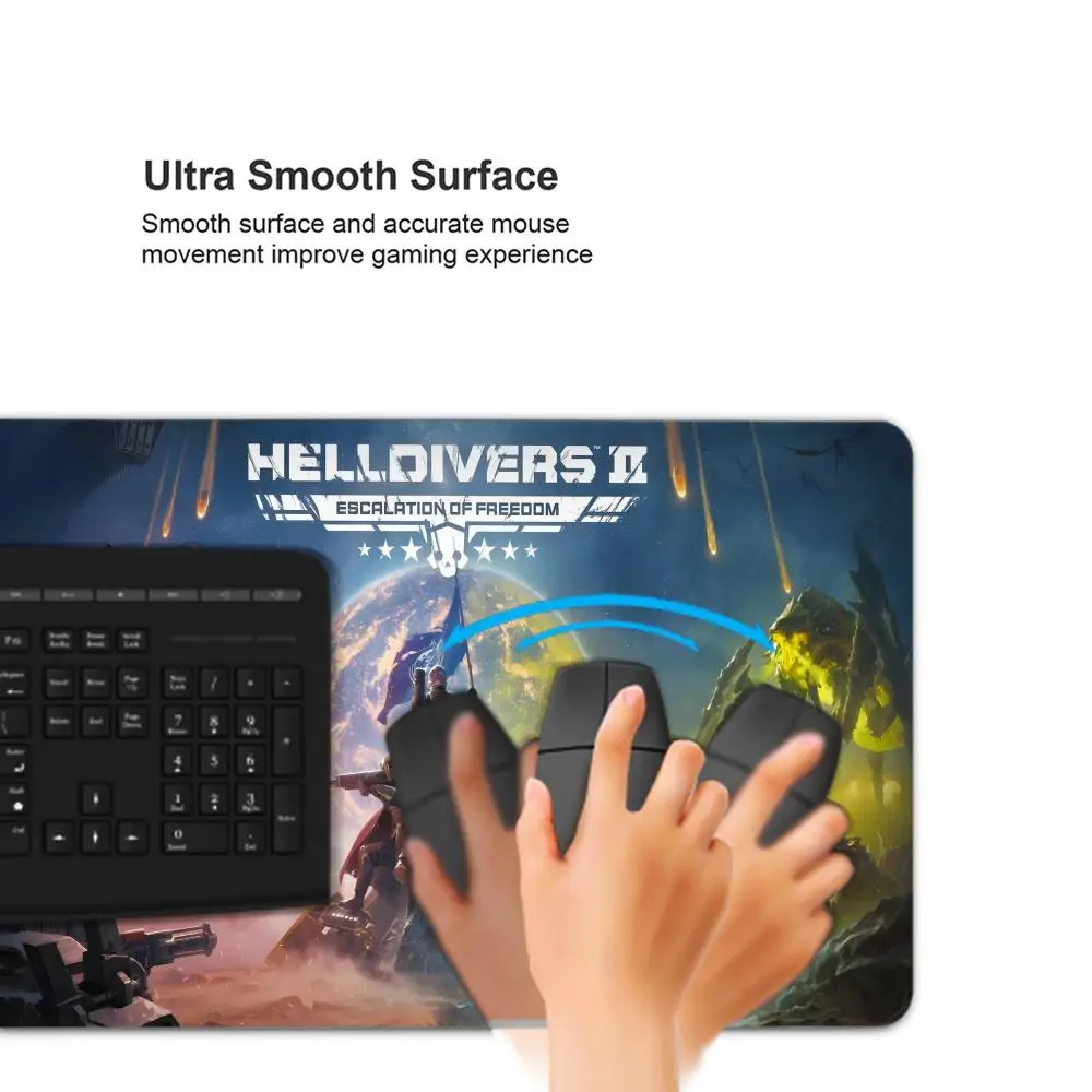 Gaming Helldivers 2 HD Mouse Pad XXL Non-Slip Rubber Keyboard Desk Mat 40x 90cm Play Mat Office Accessories Lock Edge Mousepad