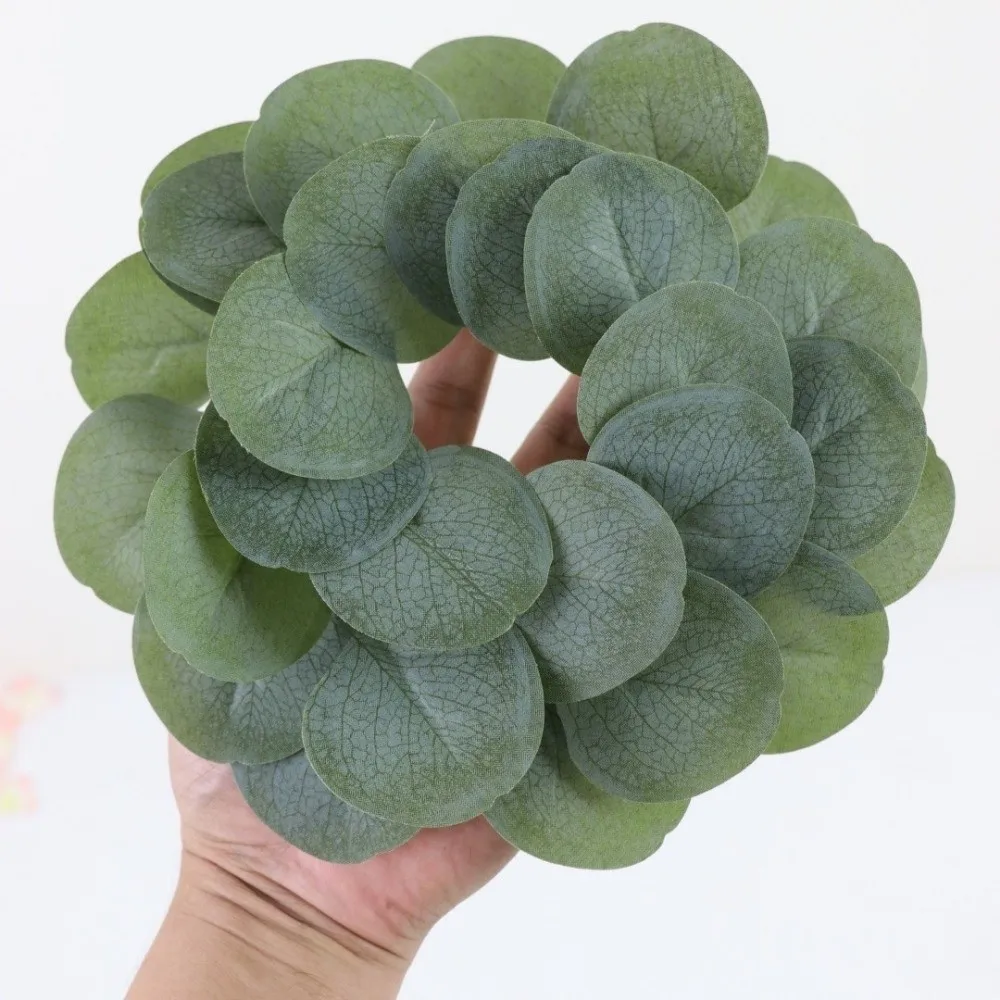 Rose Wreath Candle Holder Artificial Green Leaves Table Ornaments Pillar Candle Holder Centerpiece Decoration Exquisite