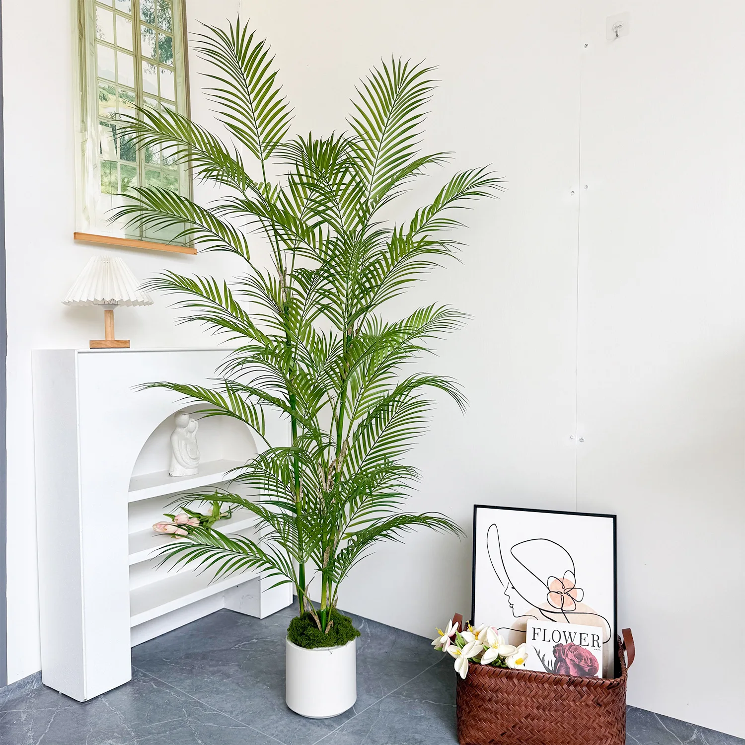 

Artificial Areca Palm Nordic-style 85CM To 190CM Large Artificial Potted Plant for Home Living Room Decoration Fake Plant