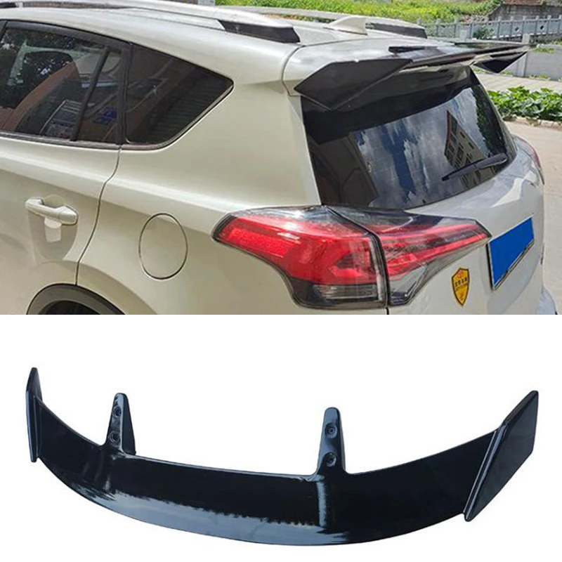 

For Toyota RAV4 Universal Roof NEW Spoiler Accessories Hatchback Car Window Rear Lip Black WING Tail Body Kit MT Style 2009-2022