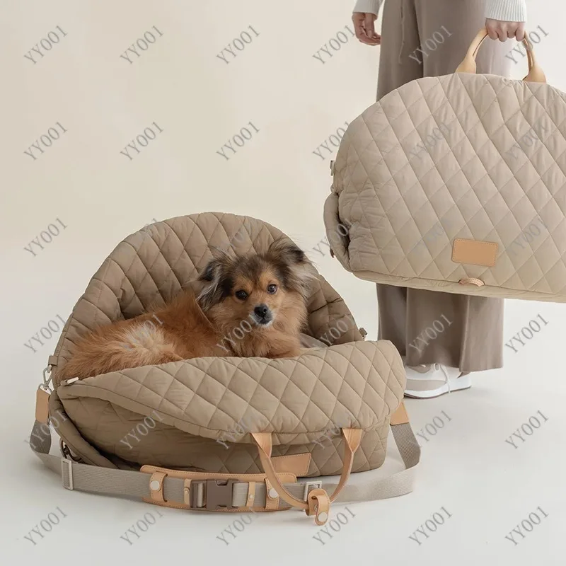 Foldable Dual-Use Cat Carrier Handheld Crossbody Lightweight Portable Outdoor Pet Travel Bag