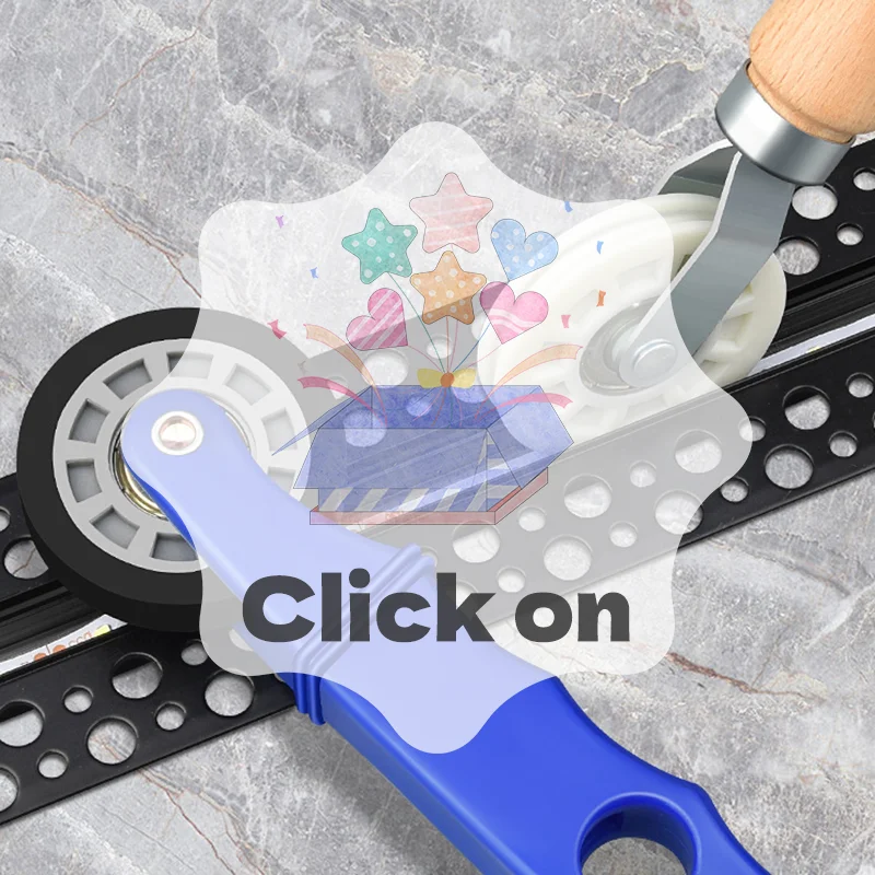 Rueda de malla de goma, herramienta de instalación de ventana, pantalla de ventana, instalación manual, rodillo de reparación, polea de presión de doble cabezal de hilo