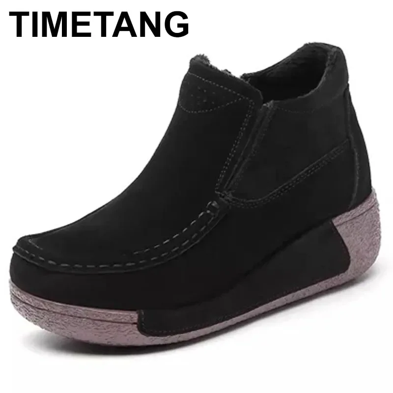 

Новые весенне-осенние женские лоферы на плоской подошве, женские мокасины из натуральной кожи, осенние повседневные туфли без шнуровки с круглым носком на платформе ручной работы