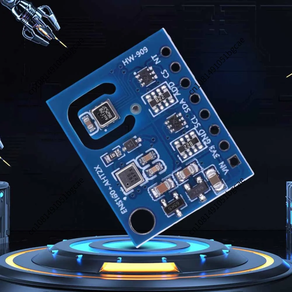ENS160+AHT21 Air Quality and Temperature Humidity Sensor Carbon Dioxide CO2 ECO2 TVOC Temperature and Humidity Gas Sensor Module