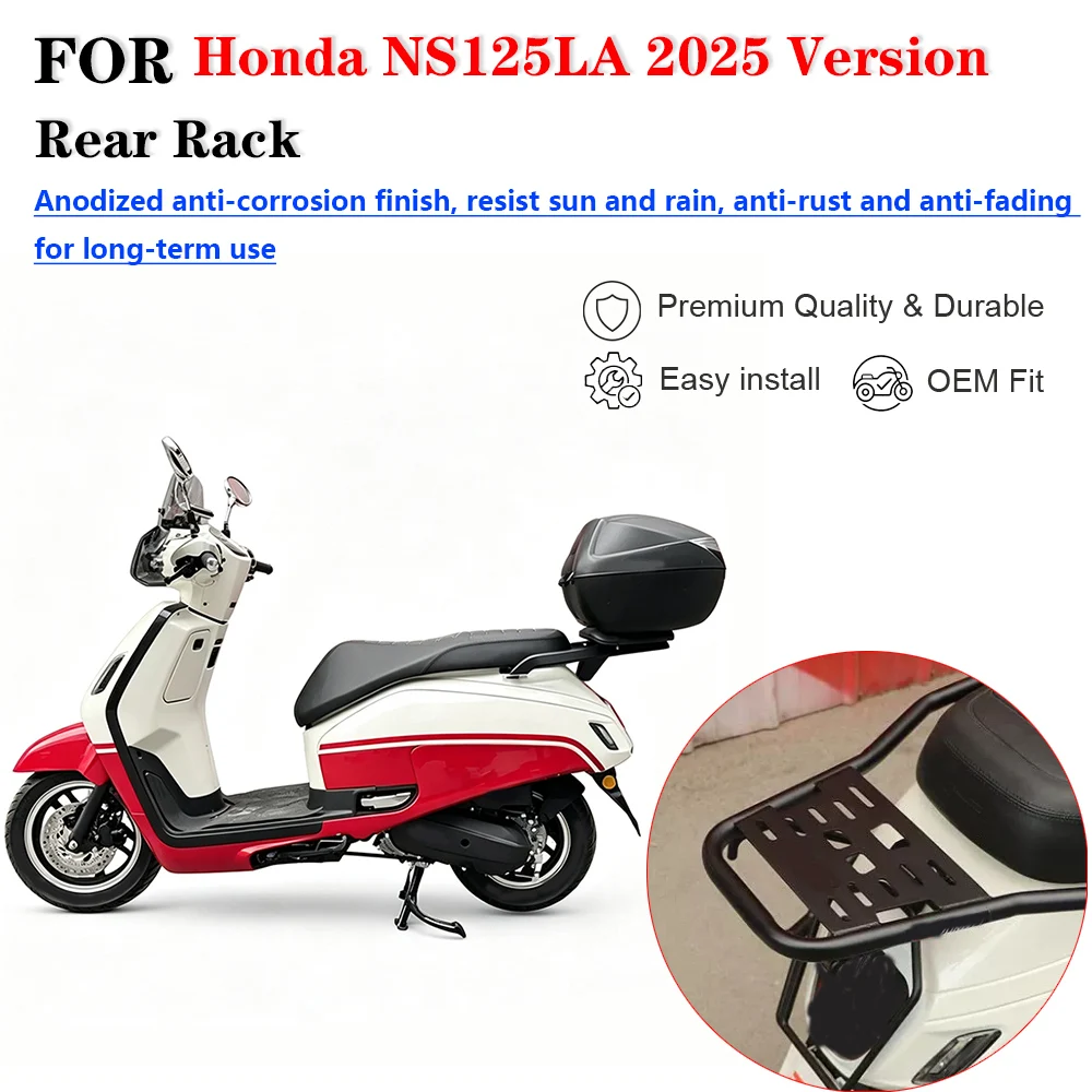 For Honda NS125LA 2025 Version Motorcycle Aluminum Alloy Rear Luggage Rack Tail Box Bracket With Passenger Backrest Modification