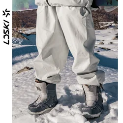 LDSKI New Ski Pants Waterproof Windproof Breathable 3L Powder Skirt Warm Fleece Snowboarding Winter Outdoor Sports Women Men