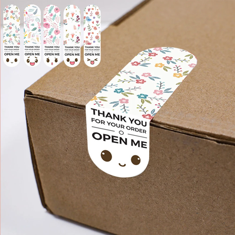 10-100pcs Thank You For Your Order Sticker For Seal Labels Floral Color Labels Sticker Handmade Stationery Sticker