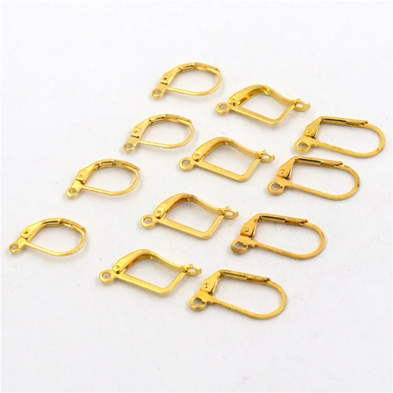 100 stücke Ohr Draht Basis Einstellungen Anschlüsse Gold Farbe Französisch Ohrring Haken Für Schmuck Machen DIY Schmuck Zubehör Großhandel