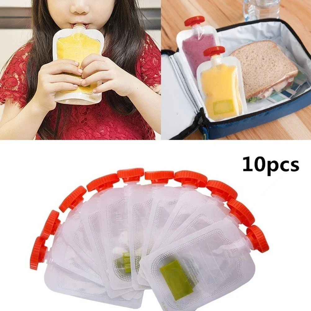 Exprimidor de puré para niños, dispensador de cocina para el hogar, accesorios, bolsa de almacenamiento de alimentos frescos para bebés, subpaquete de almacenamiento de alimentos, 10 Uds.