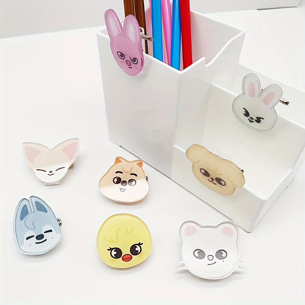 الكرتون الحيوان لطيف بروش بروش شارة متعددة الوظائف دبوس كليب Hwanghyun فيليكس Bangchan تشانغبين هان Seungmin في Leehnow Kpop