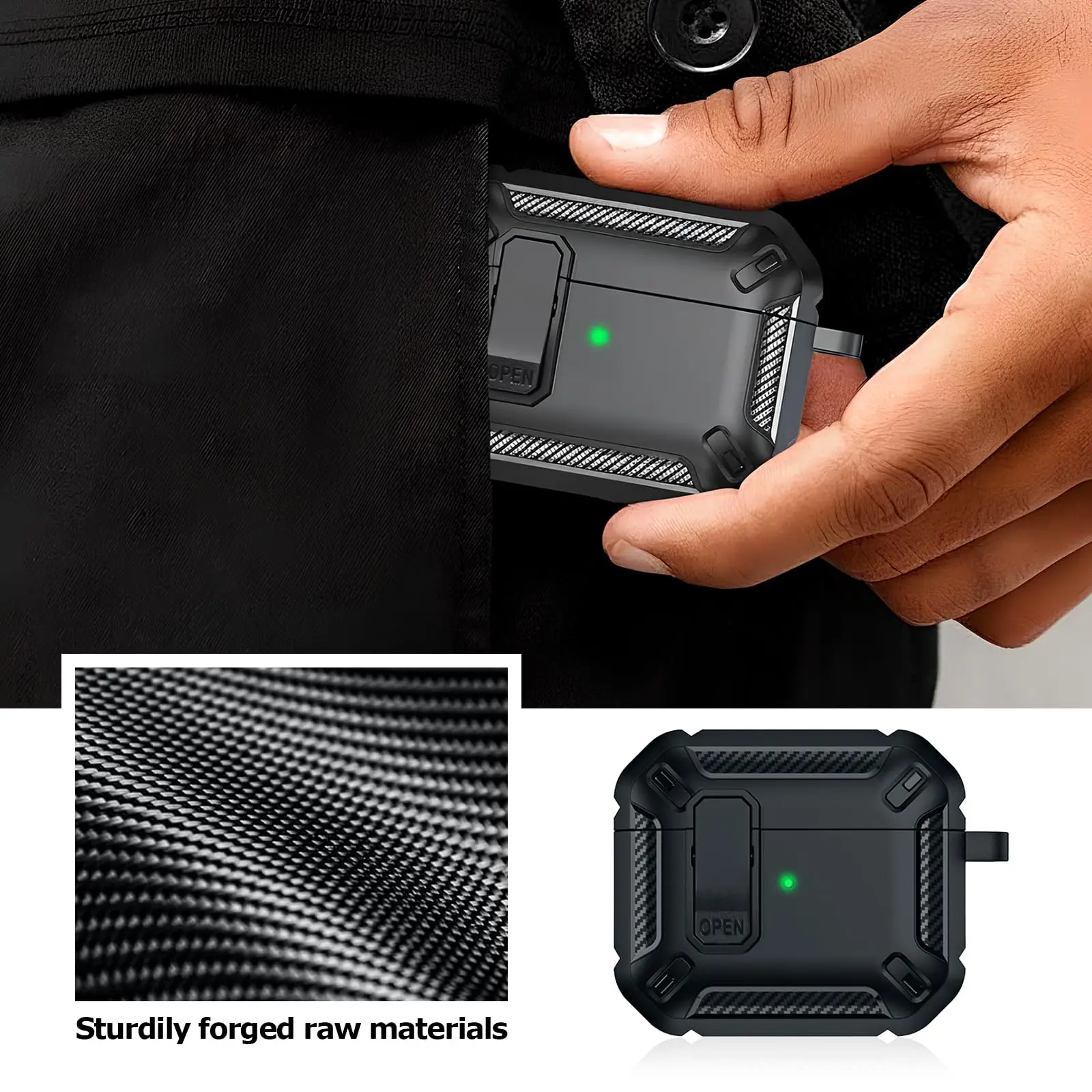 2025 for Airpods Pro 3 Secure Lock Earphone Case Shockproof Hard Shell Full Protective Cover with Cleaning Pen for AirPods Pro 3 image 3