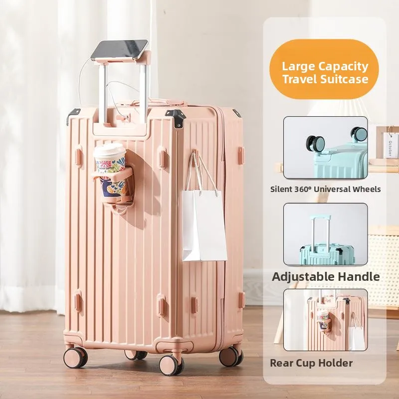 2025-new-usb-pull-rod-large-capacity-luggage-retro-style-men's-travel-suitcase-fashionable-casual-multi-purpose-carry-on-bag