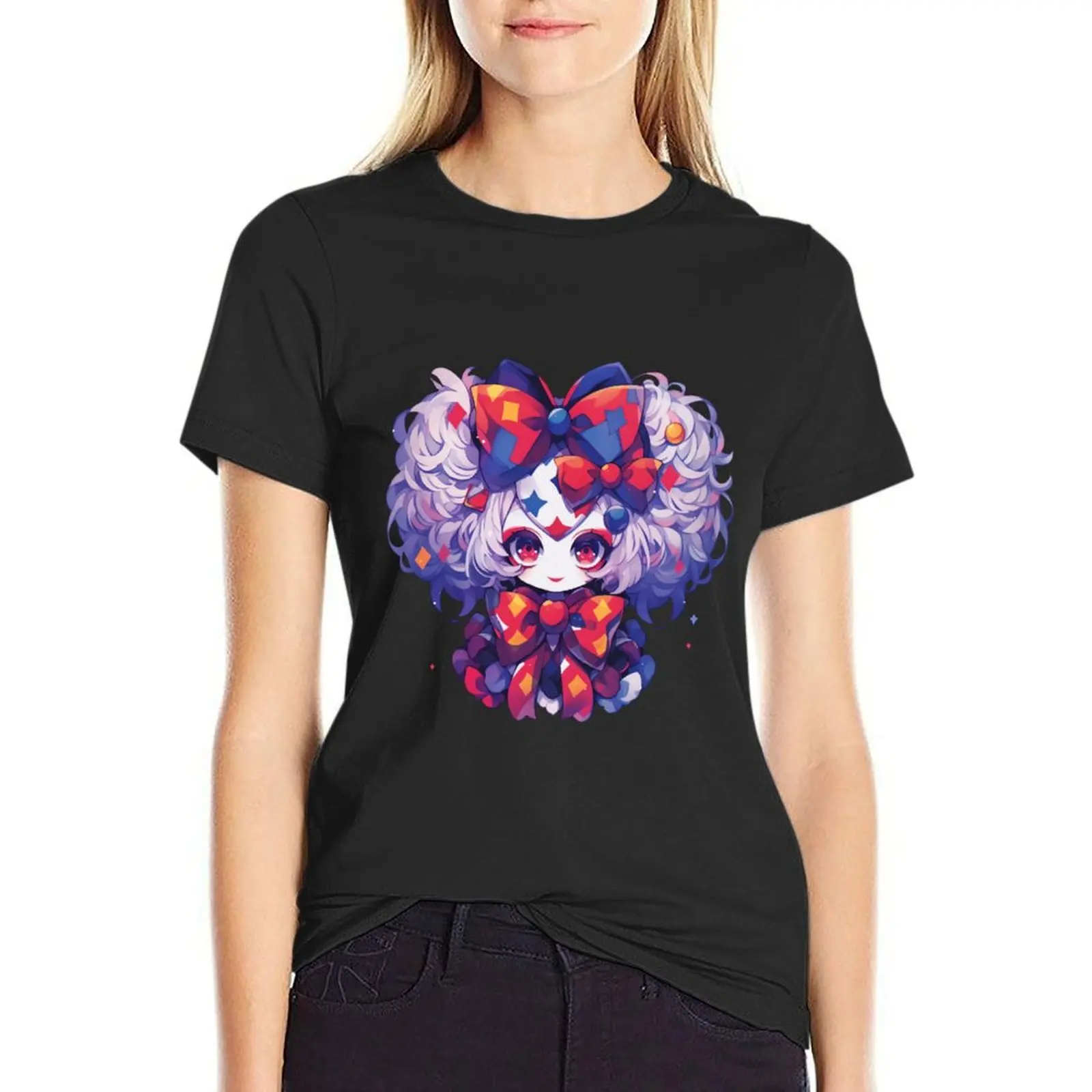 Cute Kawaii Halloween Evil Clown Girl T-Shirt Aesthetic clothing anime clothes plain Women tops