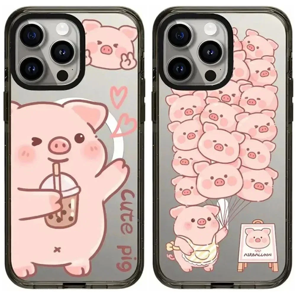 

Cute Pig Balloon Magnetic iPhone 11 12 13 14 15 Pro Max Protective Case for IPhone 15 Pro Max