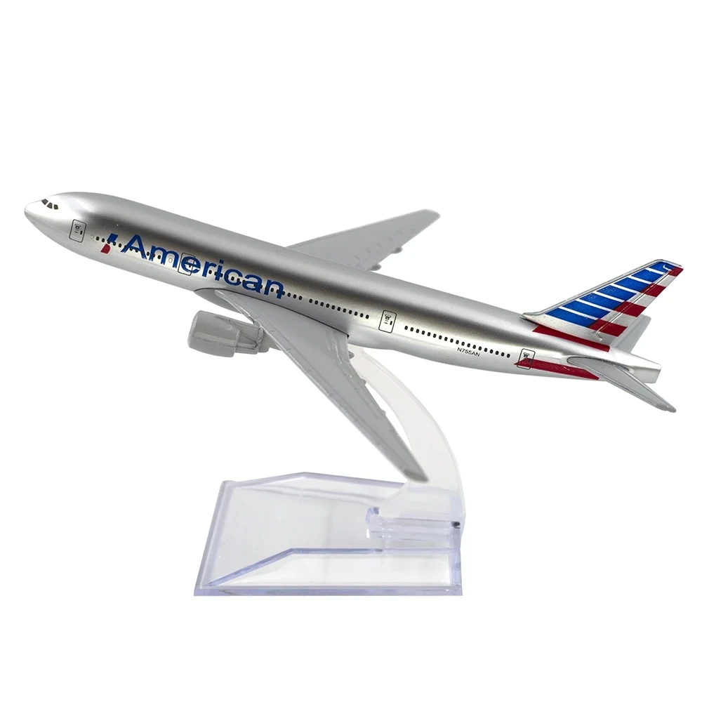 1/400 Scale Alloy Aircraft Boeing 777 American Airlines 16cm Plane B777 Model Toys Decoration Children Kids Gift for Collection