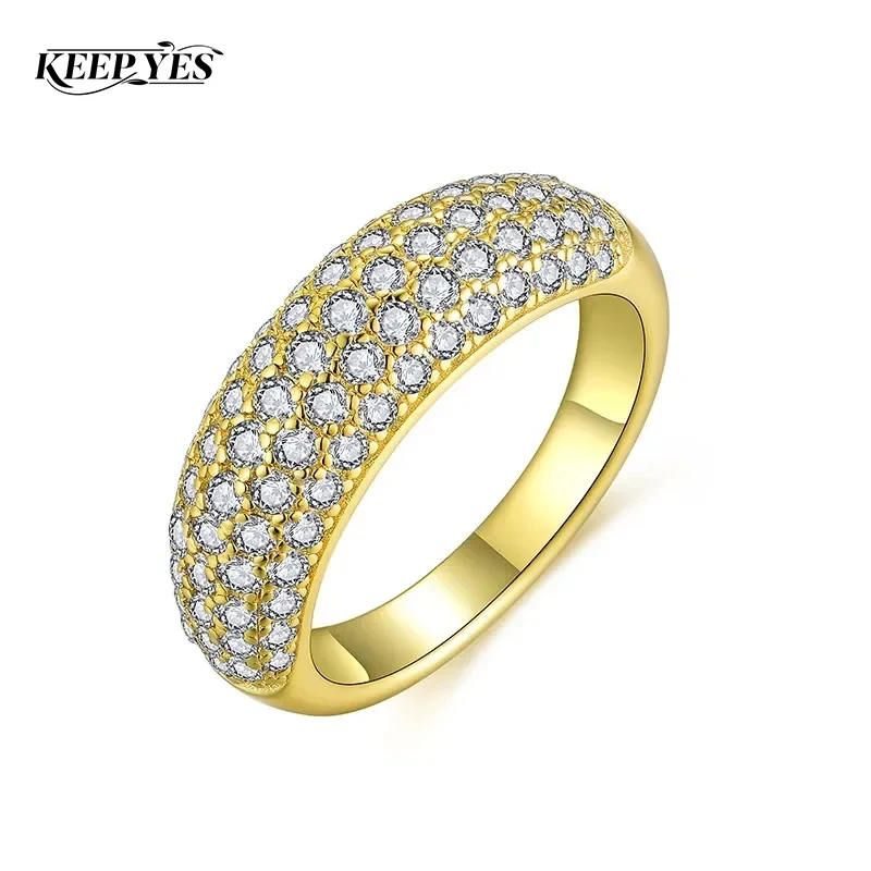

KEEP YES Total 1.21ct 13-1.7mm Moissanite Diamond Engagement Rings 925 Silver Sterling with GRA for Women 18k Yellow Gold Plated