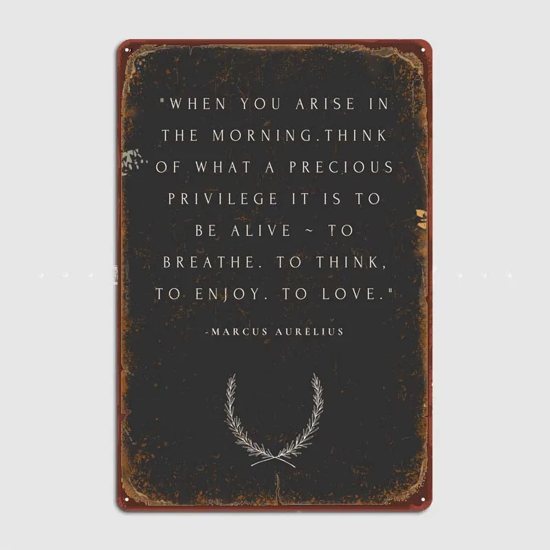 Marcus Aurelius Quote Wall Decoration Tin Sign Vintage Metal Signs Wall Vintage Home Decor Items For Bar Garage Game Room Decor