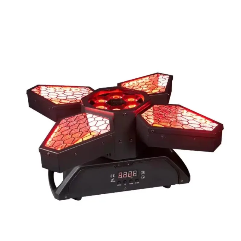 

4-Leaf Retro Bar Atmosphere Light, RGB Honeycomb Fan Strobe With Rotating Multi-Beam Effects For Lounges, Clubs And Party Rooms
