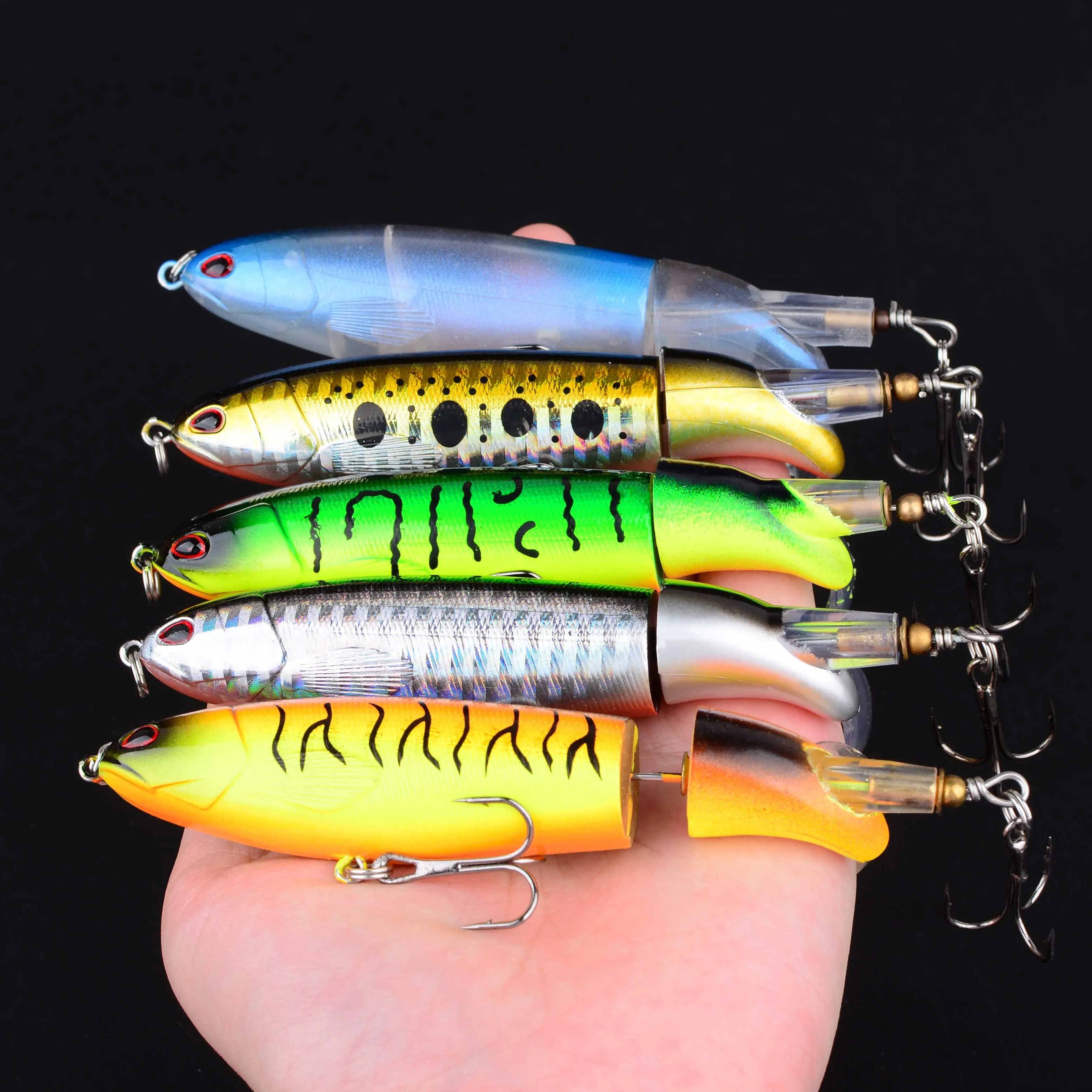 10 قطعة Whopper Plopper توبواتر الصيد السحر مجموعة الدورية الذيل ل باس بايك تشوب الصيد اكسسوارات الطعم الثابت