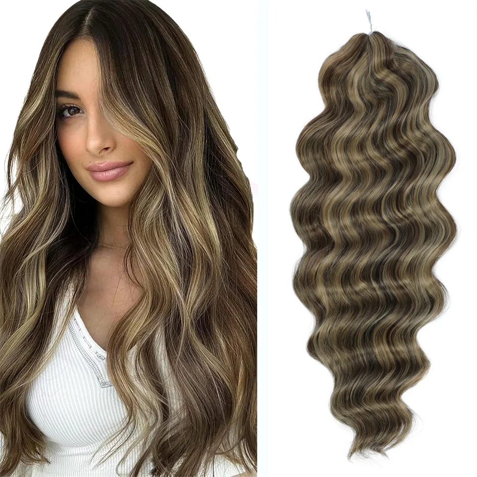 الجسم موجة الكروشيه وصلات شعر الاصطناعية الشعر الكروشيه الشعر التمديد أومبير اللون الكروشيه تجديل الشعر التمديد للنساء #1