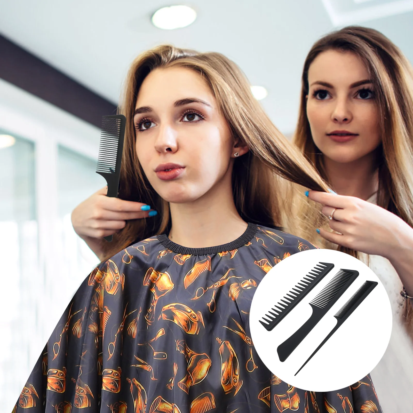 

1 set Anti-Static Set Detangling Hair Combs For Women Fine Wide Tooth Tail Comb Straight Curly Hair Hairstyling Tool