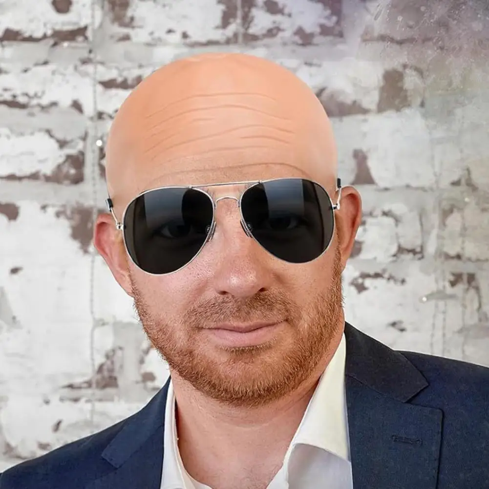 

54 см Хэллоуин Косплей BaldCap Многоразовый костюм Вечеринка Взрослые Мужчины Женщины Макияж Головной убор Шляпа Парик Кепки Мужские товары для вечеринок