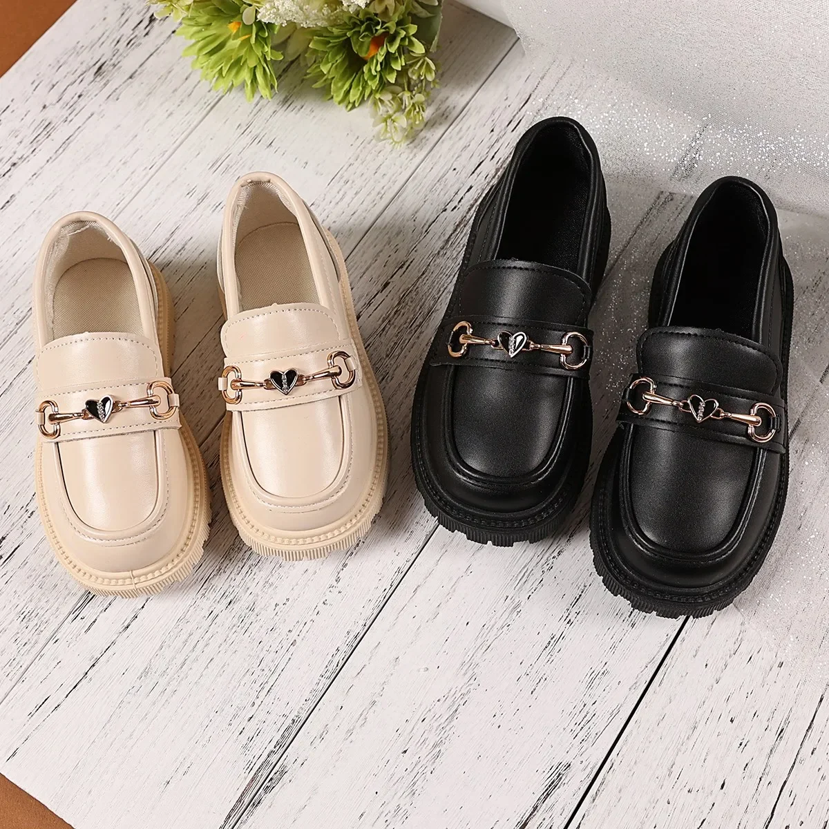 

2025 Autumn New Children Leather Shoes British Style Kids School Uniform Shoes Soft Bottom Girls Mary Jane Princess Loafers