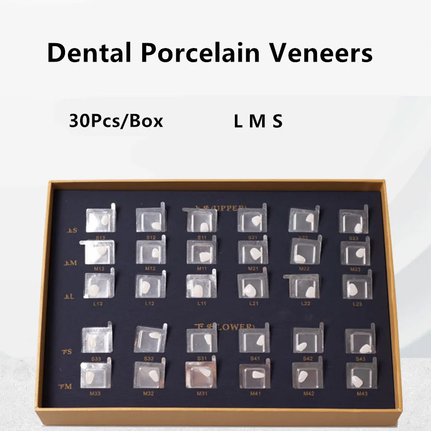 

Box of 30Pcs Dental Teeth Whitening Porcelain Veneers Composite Resin Mould Light Cure Anterior Front Teeth Fast Quick Model