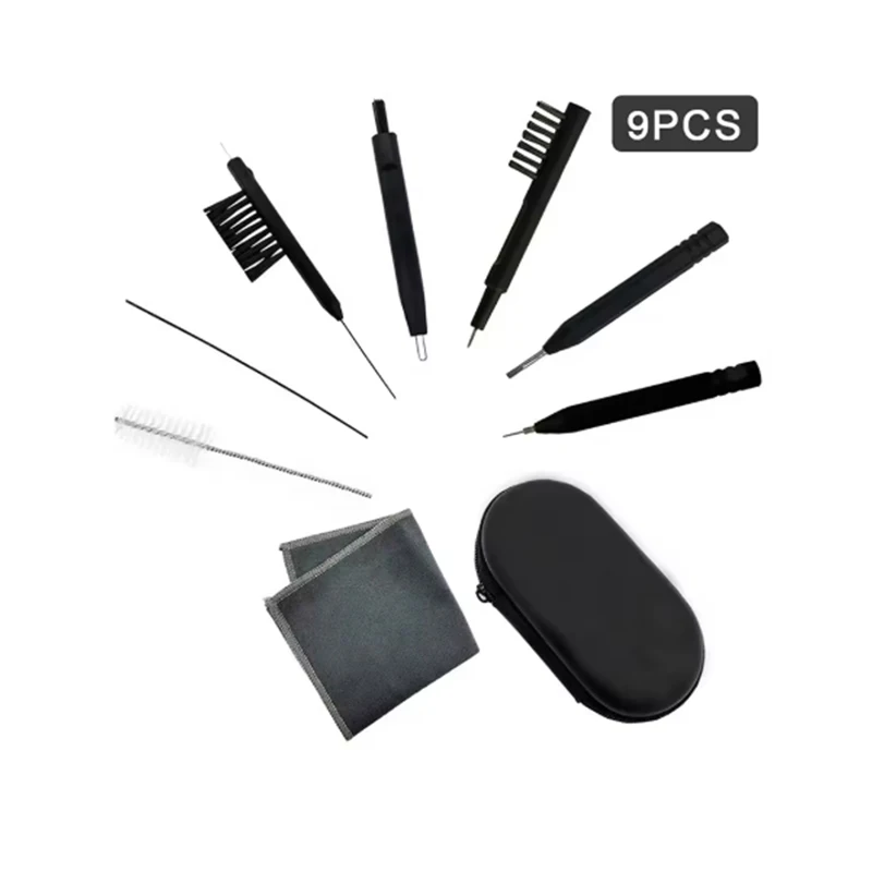 9Pcs Hearing Aid Cleaning Tools Hearing Aids Kit Brush Vent Cleaner Wire With Magnet And Wax Loop Cleaning