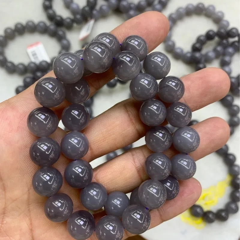 12mm Hetian jade Qinghai material round in smoky and imperial purple, , loose beads, accessories