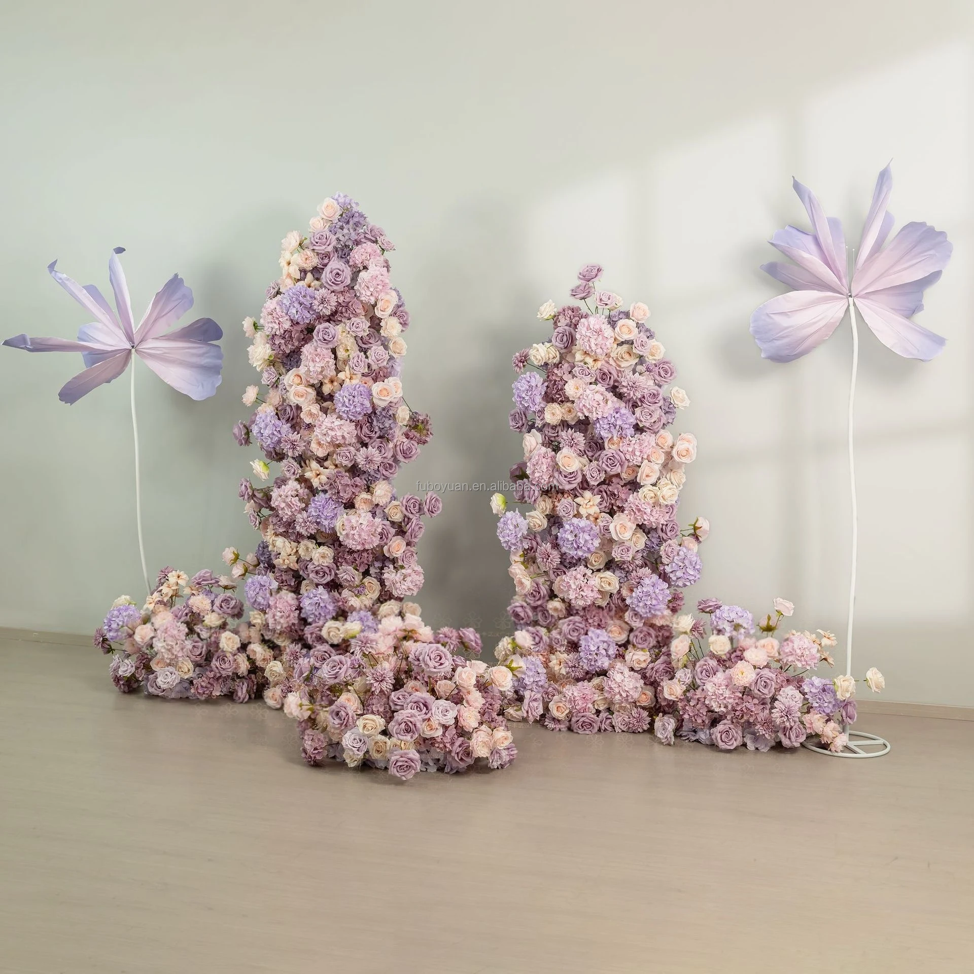DA101 Pink&Purple Artificial Flower Arrangement Runner Row for Wedding Stage Backdrop Arch for Birthday Event Baby Shower Decor