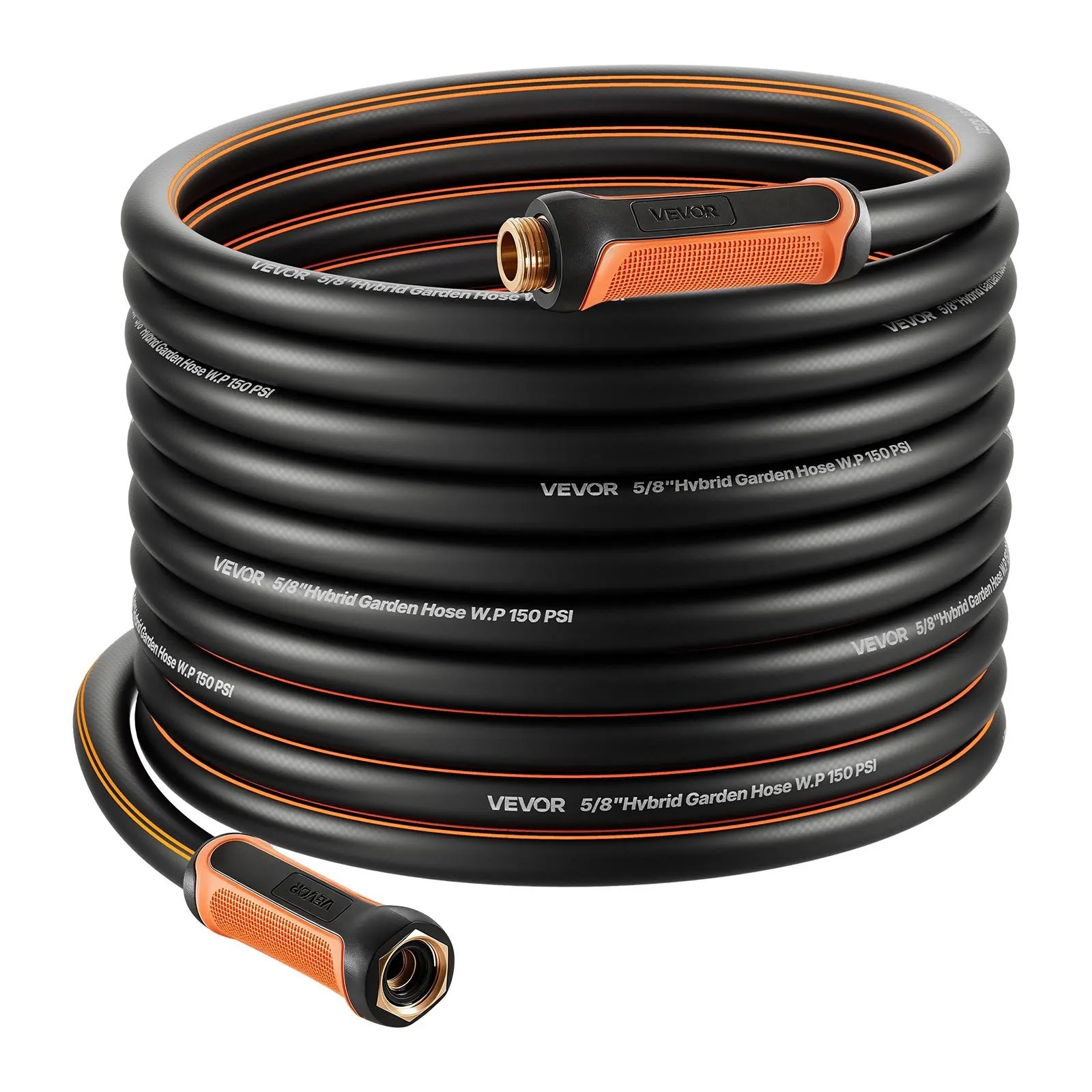 

Garden Hose, 75 ft 5/8" Heavy Duty 4-Layer Rubber Water Hose, 150PSI Working & 600PSI Burst, Flexible & Non-kink Outdoor Wate