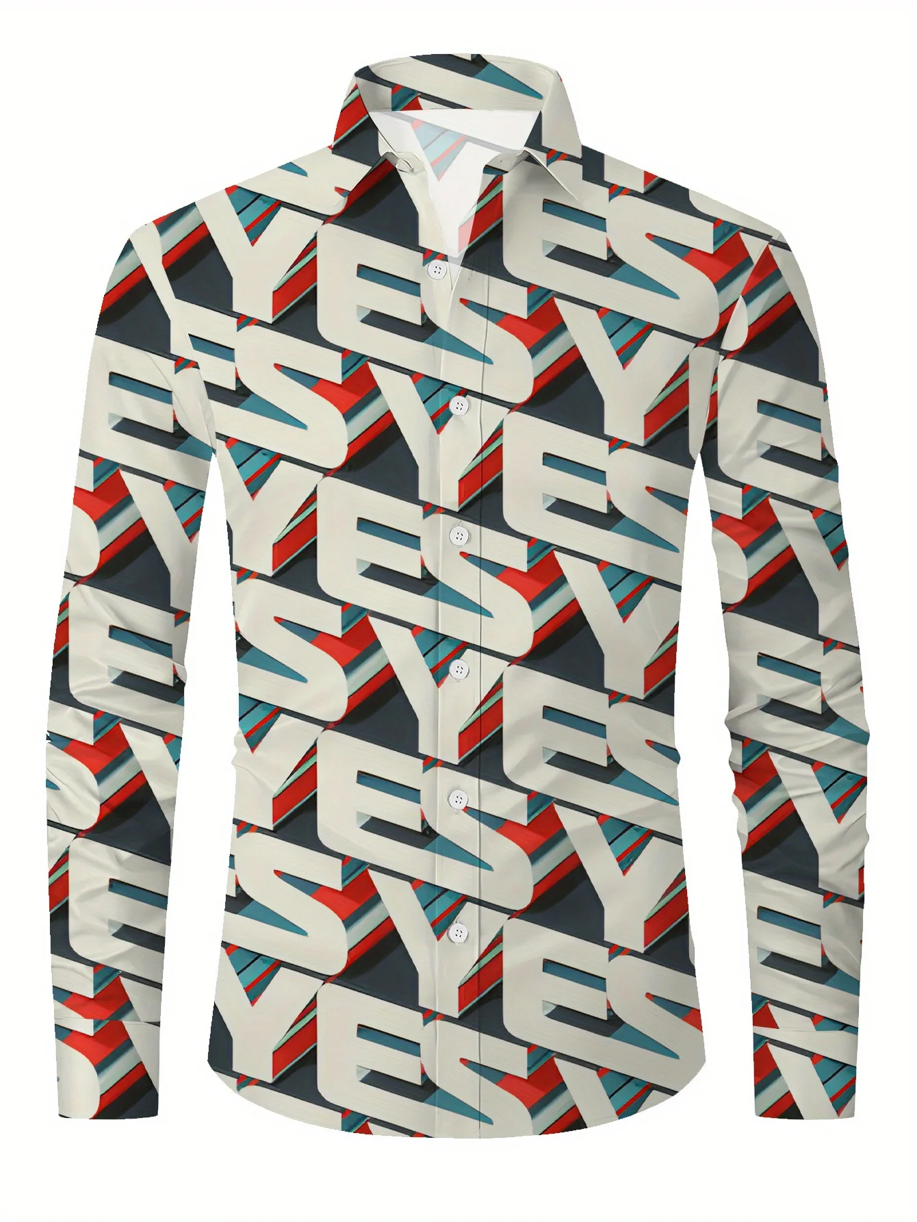 

Bohemian Geometric Print Long Sleeve Shirt , Regular Fit Button-Up Shirt for Men & Women, Stylish Outfit, Modern Aesthetic,