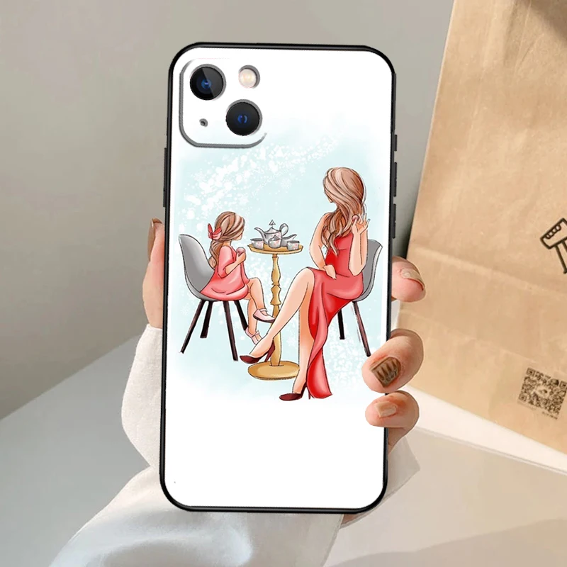 スーパーママ 赤ちゃん 女の子 息子 娘 スマホケース iPhone 17 Air 16 15 14 13 11 12 Pro Max 13 12 mini 15 16 Plus 16e カバー コック