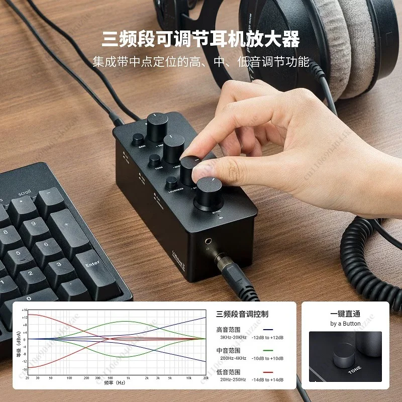 Portable Desktop Headphone Amplifier & Preamplifier All‑in‑One Audio Device