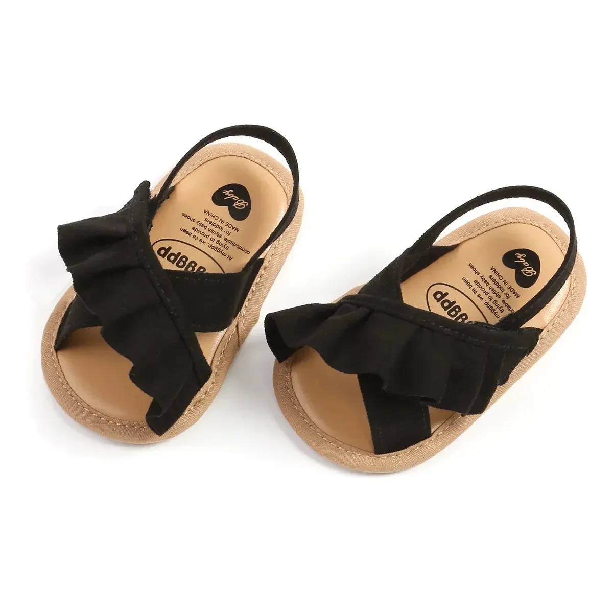 MRovior-Sandales d'été pour bébés filles, chaussures de princesse à semelle plate, pour les premiers pas des tout-petits, pantoufles en toile pour nouveau-né