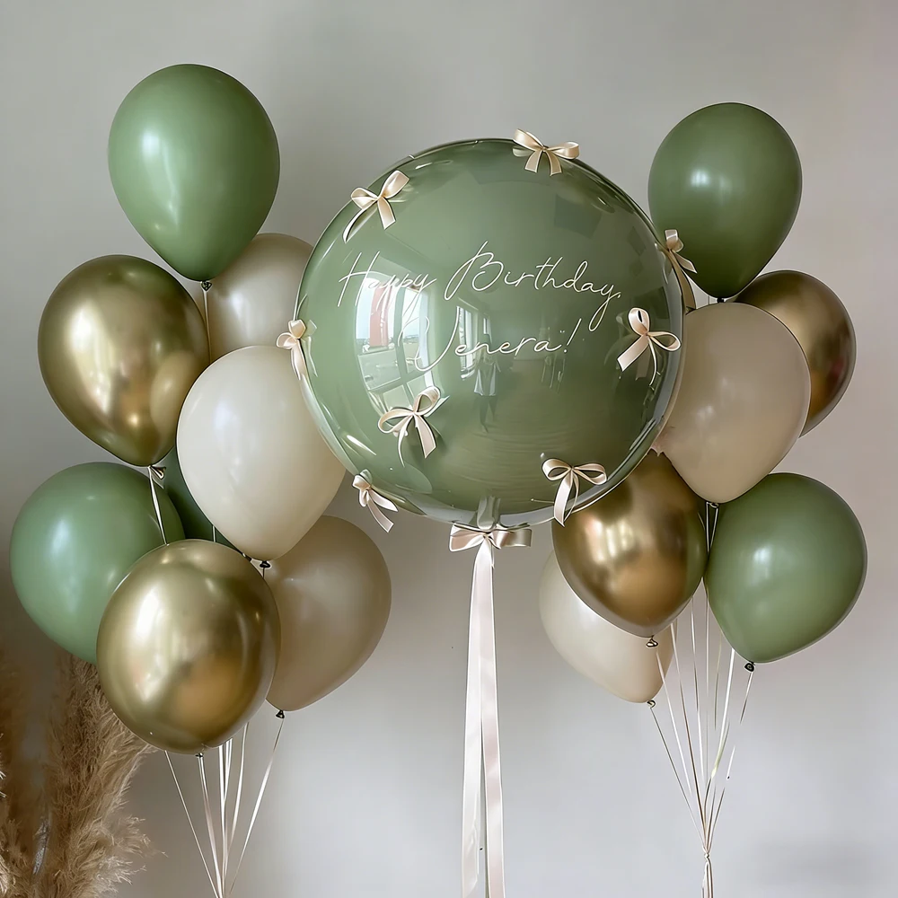 Avocado Sen Themen-Ballonset Bobo Ball Schleifendekoration für Hochzeit, Heiratsantrag, Geburtstag, Babyparty-Dekoration Ballons – Detail 3