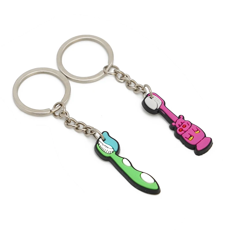 10pcs Teeth Keychain Teeth Health Toothbrush Key Rings Holders Tooth Shape Model Kids Gift Keys Pendant