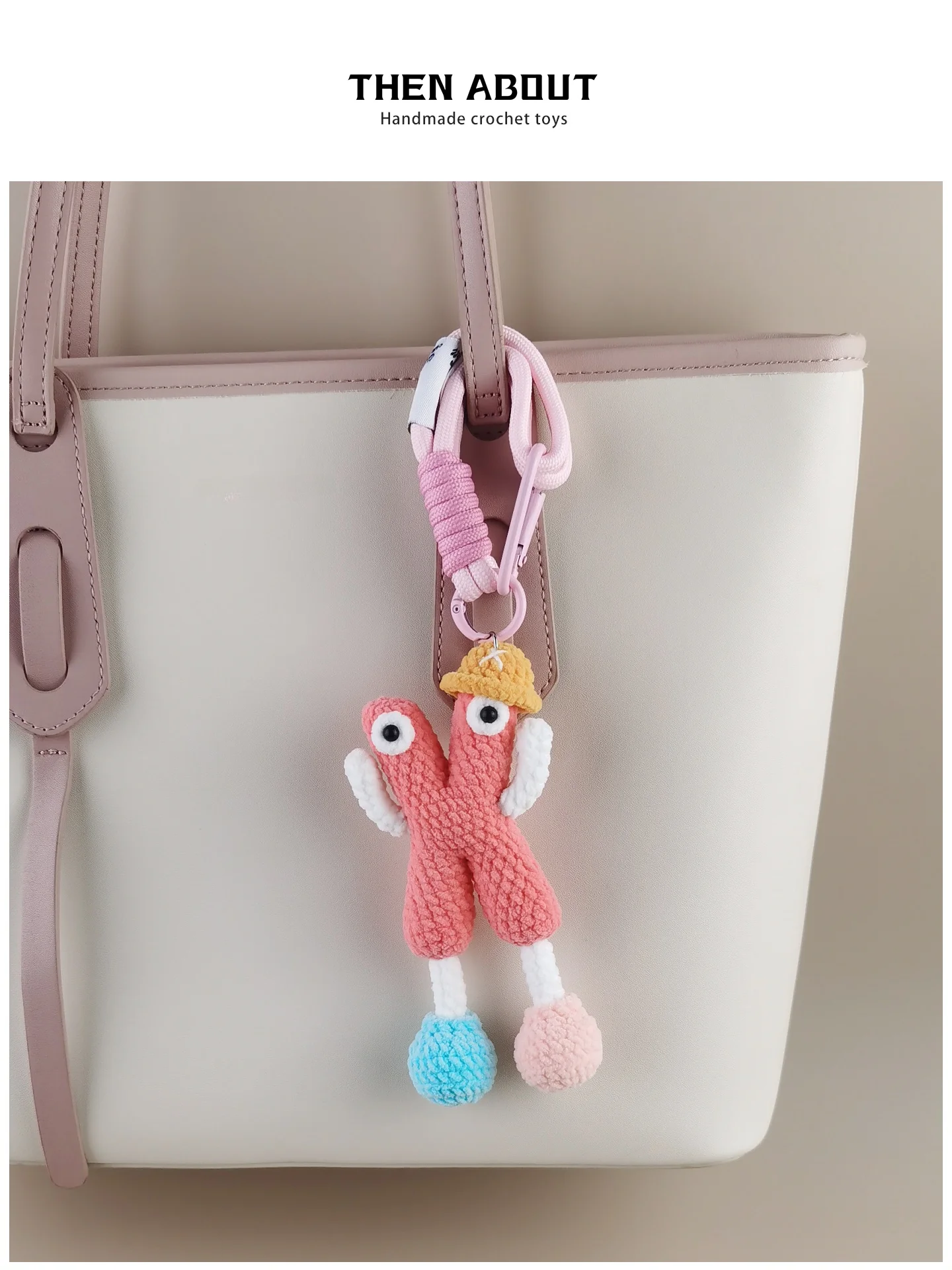 Delicate Doll Keychain Bag Charm Cute Letter Pattern Handbag Accessory Trendy Gift Item Fashionable Chinese Crafted Key Holder