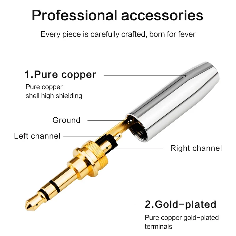 YYTCG High Quality 3.5mm Plug Audio Jack 3Pole Gold-plated Earphone Adapter For DIY Stereo Headset Earphone/Repair Earphone