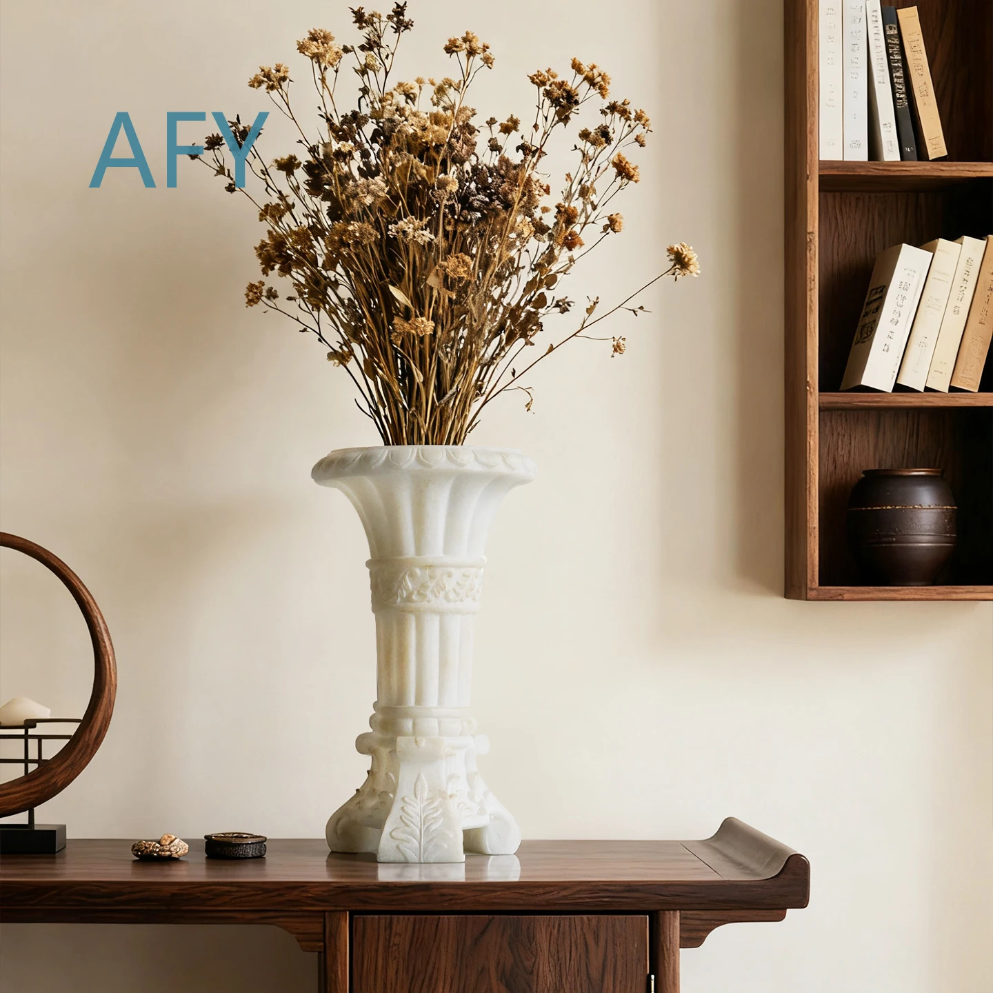 Retro Light Luxury Resin Flower Ornament for Home Decor Living Room Porch TV Cabinet Soft Decoration Floral Arrangement