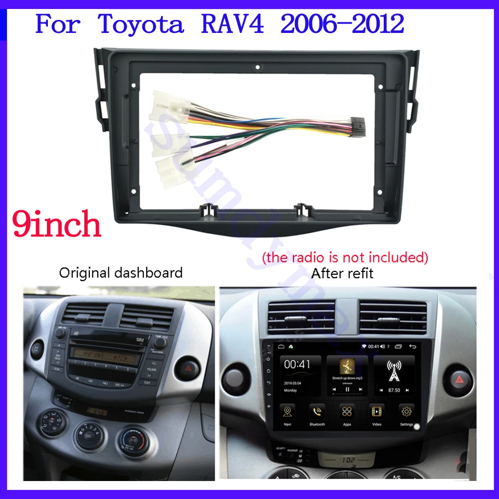 

9 Inch Big Screen Car Audio fascias DVD Frame Adapter for Toyota RAV4 RAV 4 2006-21012 Dash Installation Panel Frame Kit