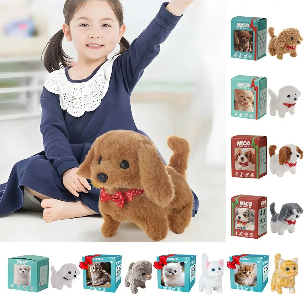 New Interactive Puppy Robot Puppy Plush Toy Dog Robot Puppy Walking Barking Tail Wagging Walking Dog Toy Educational Gift