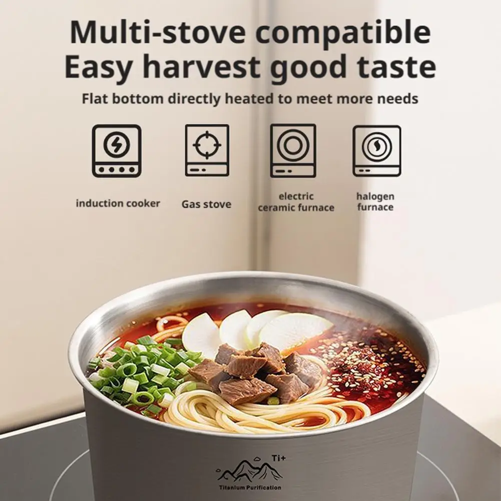 Rust Proof Titanium Ultralight Portable Food Sealing Bowl with Lid Fresh-keeping Portable Purification Dinner Box For Picnic gallery 3