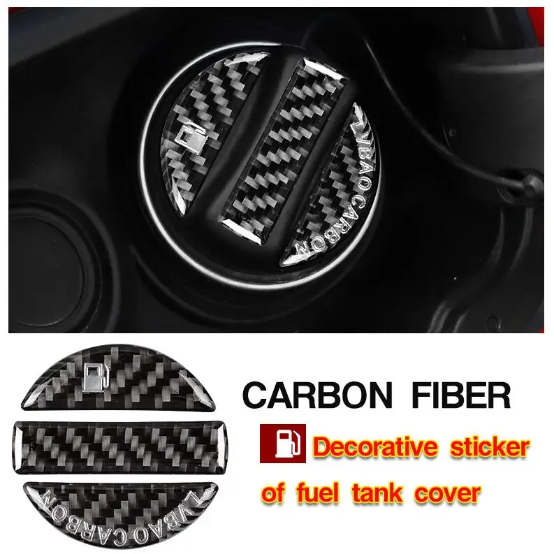 Carbon Fiber Fuel Tank Cap Cover Decorative Stickers for Toyota Yaris Hilux Corolla Prius Avensis