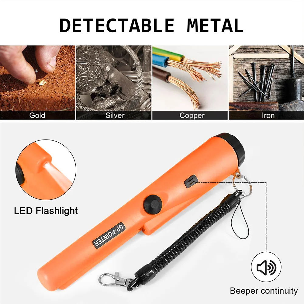 New High-efficiency GP-pointer Hand-held Metal Detector Waterproof Outdoor Harsh Environment Treasure Hunt Metal Silver Copper