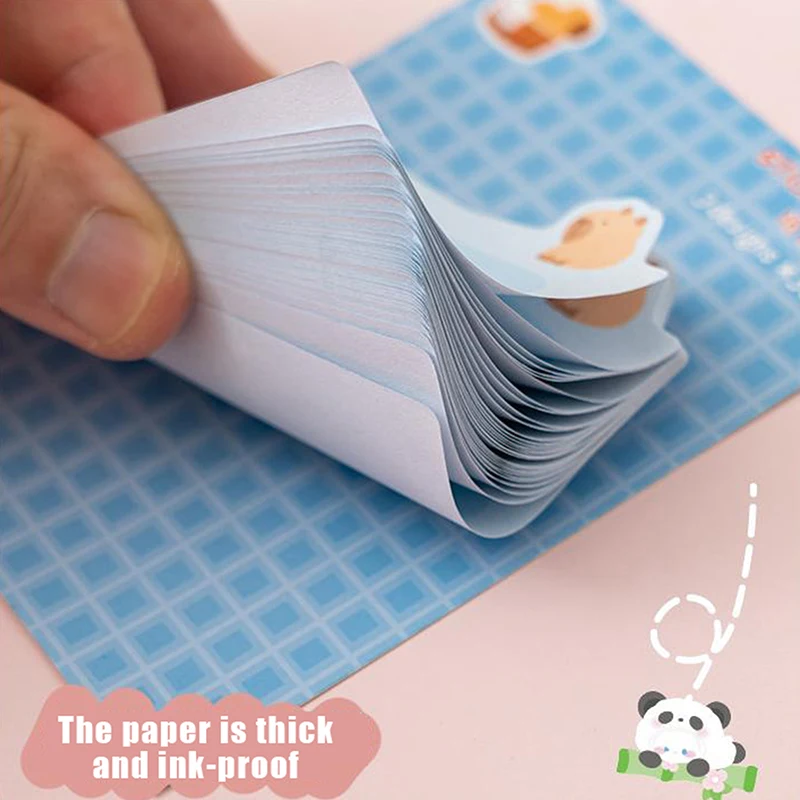 90Sheets Cartoon Cute Sticky Notes Kawaii Special-shaped Sticker Message Sticky Student Stationery School Office Supplies